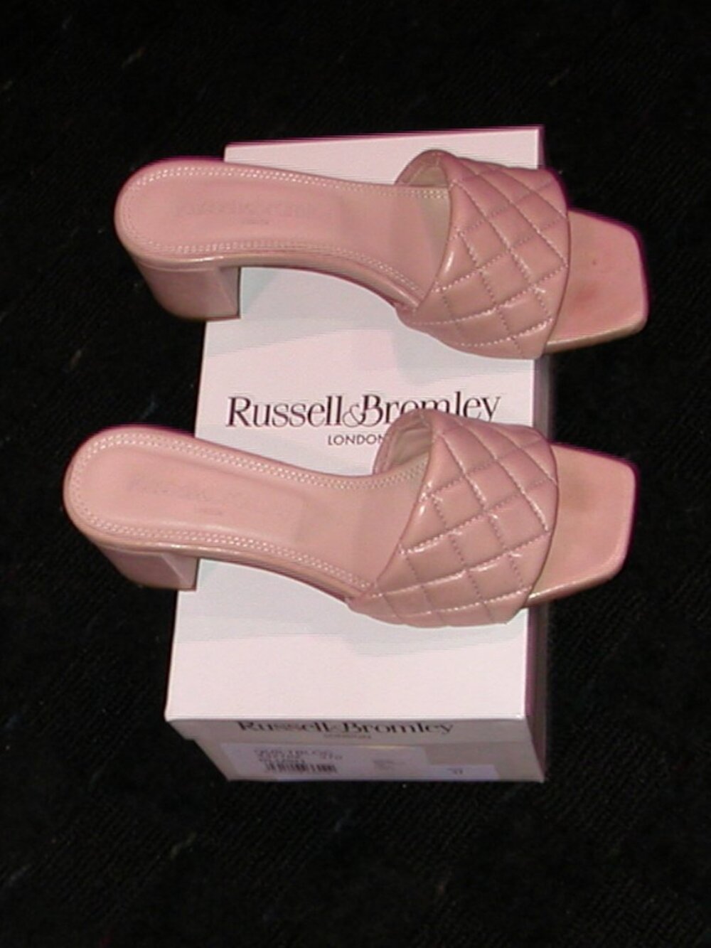 RUSSELL & BROMLEY Quiltbloc Quilted Block-Heel Mule Women's Size 37
